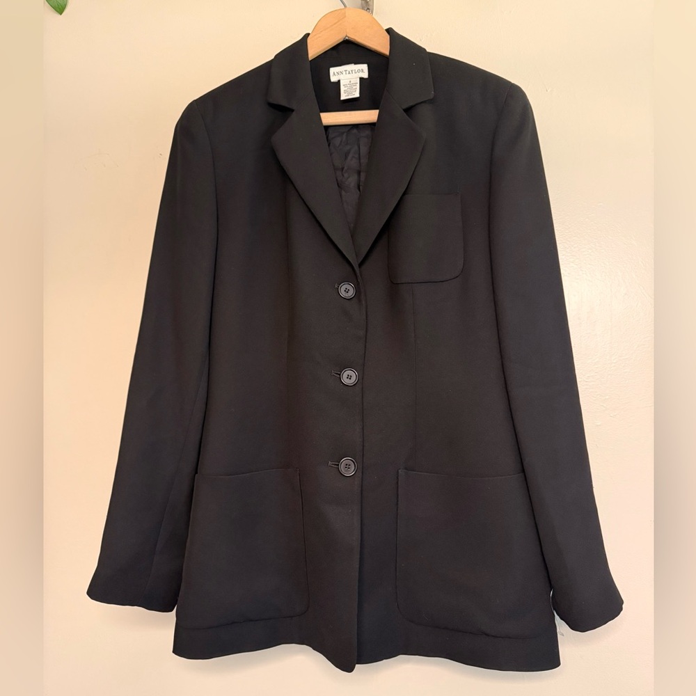 Ann Taylor Black Women's Tailored Blazer Jacket size2‎